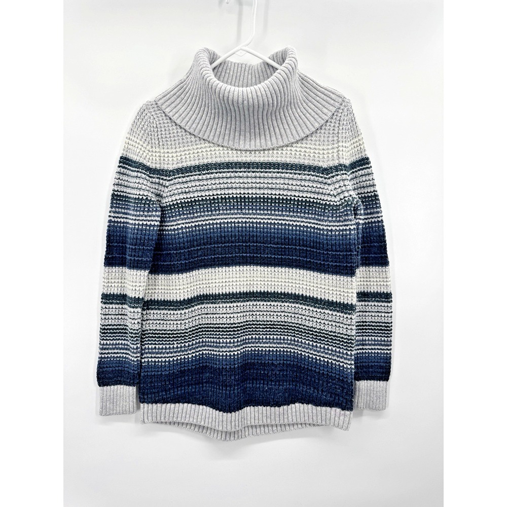 VTG 90s LL Bean Merino Wool Cotton Chunky Waffle Knit Sweater M Fisherman Preppy